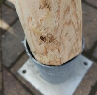 Rundholz Kastanie Höhe 80 cm Durchmesser ca 8cm Mit Einschlagbodenhülse (+12,50 Euro)