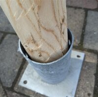 Rundholz Kastanie Höhe 100 cm Durchmesser ca 8cm Mit Pfostenschuh anschraubbar (+9,50 Euro)