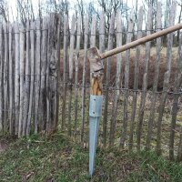 Einschlagbodenhülse rund, extralang, für 80mm Rundholz Einschlagtiefe 60cm