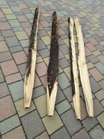 NEU Budget-Spaltpfahl Eiche mit Rinde Höhe 200cm, Umfang 26/32, mit Spitze