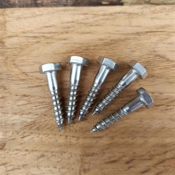 Schrauben Sechskant verzinkt z.B. 10x50 passend für Rundhölzer 4 Stück inkl. Scheiben
